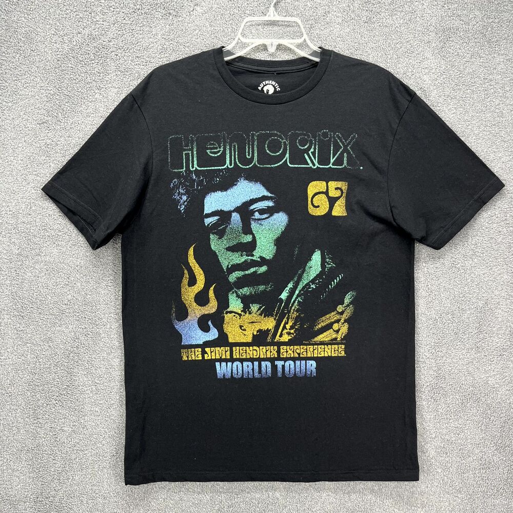 The Jimi‎ Hendrix T Shirt Mens Medium Black Experience World Tour 1967 Tee